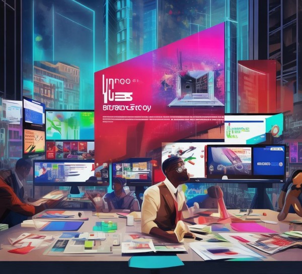 广告公司背景宣传海报图，助力品牌传播，开启品牌故事
